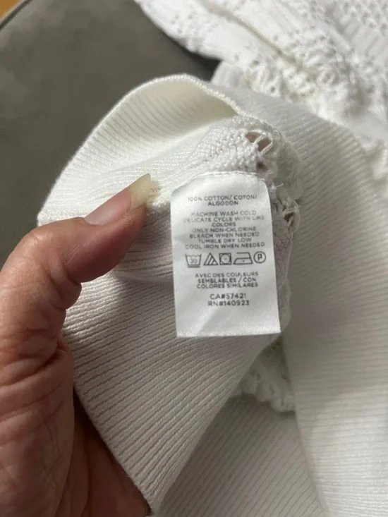 LOFT White Openwork Scoopneck Knit Sweater - Picture 5 of 11